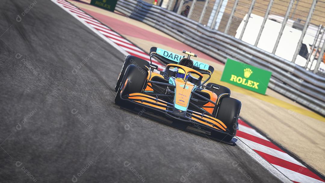 Carro McLaren F1 na pista 3D Illustration, 28 de junho de 2022, São Paulo, Brasil.