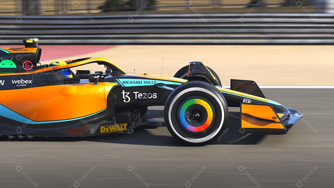 Carro McLaren F1 na pista 3D Illustration, 28 de junho de 2022, São Paulo, Brasil.