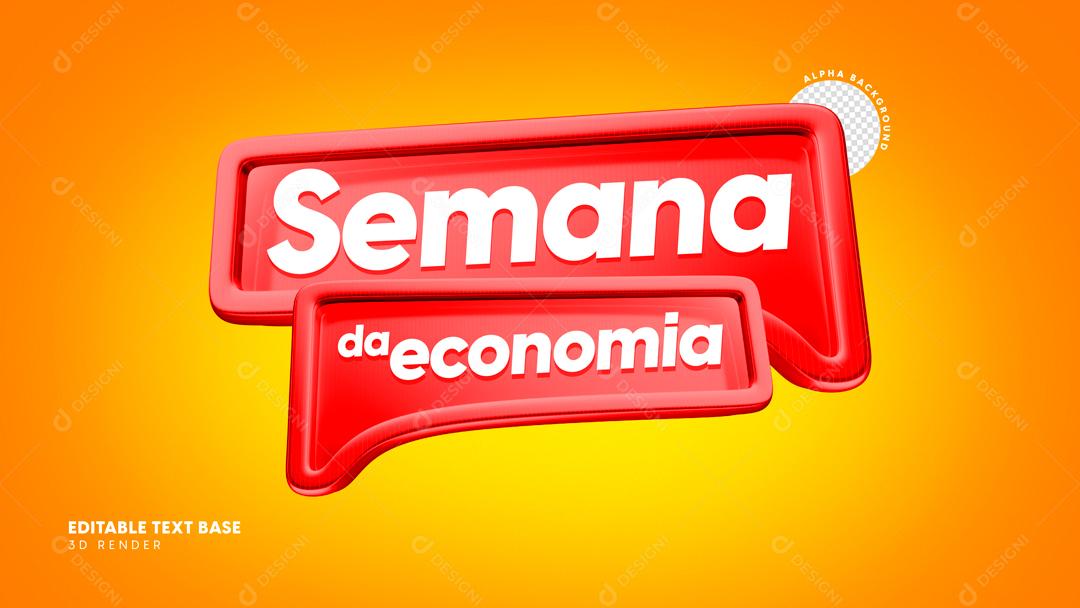 Selo 3D Semana da Economia Para Composição PSD