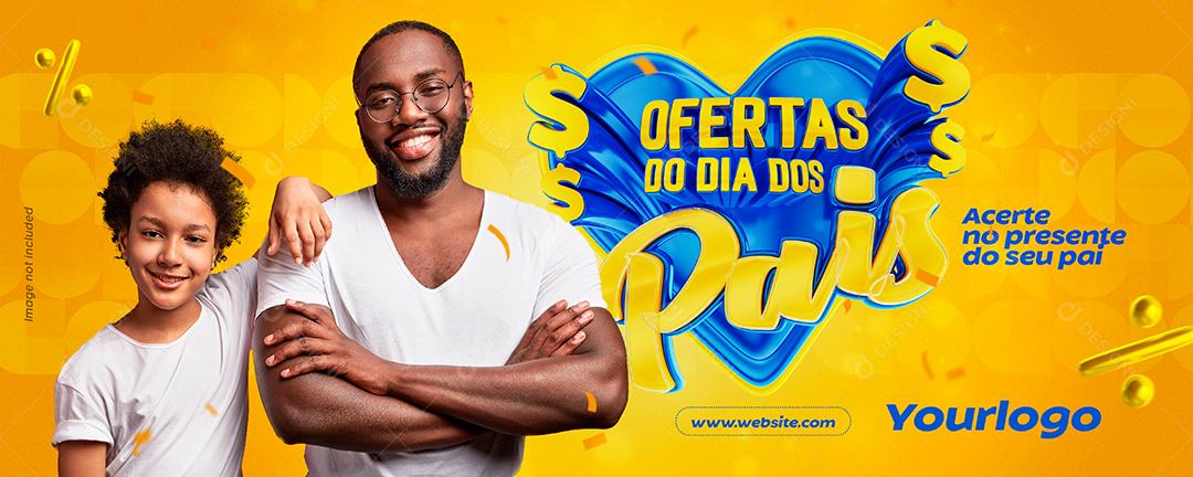 Social Media Banner Father's Day Deals Hit the Gift Editable PSD