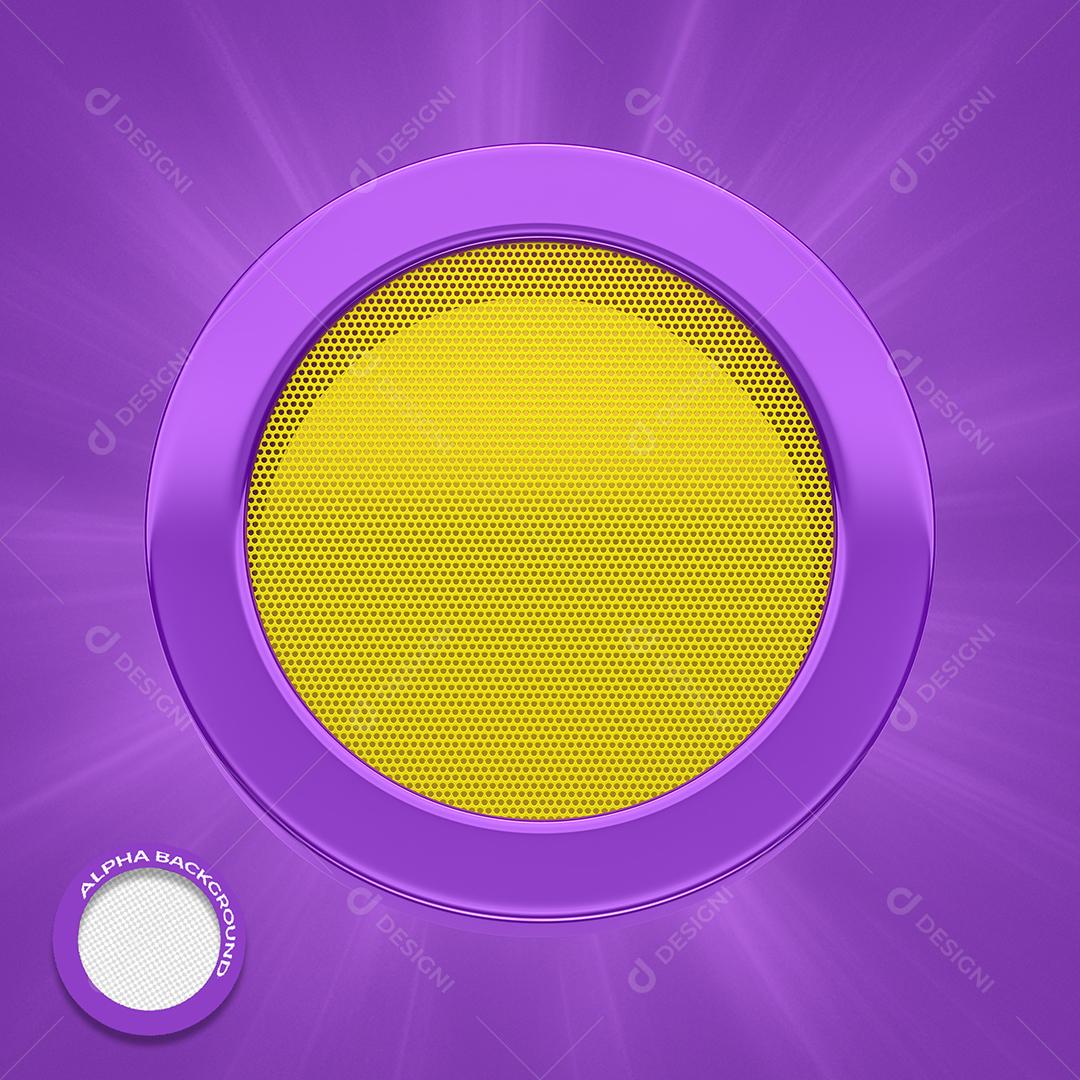 Painel Roxo e Amarelo Elemento 3D para Composição PSD