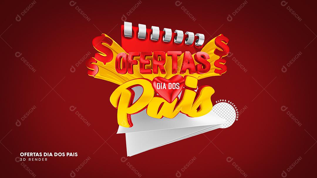 Ofertas Dia dos Pais Selo 3D Para Composição PSD