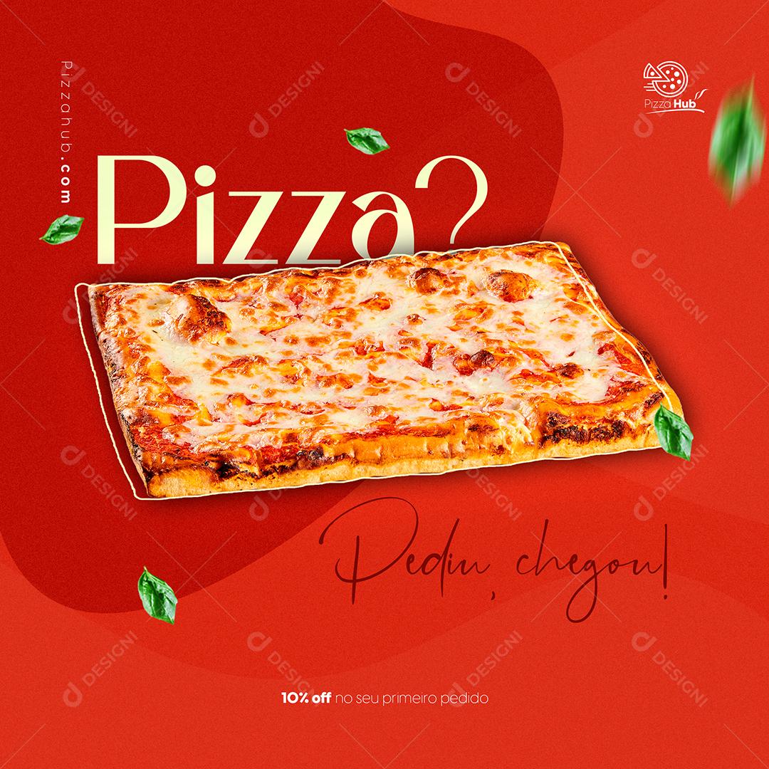 Social Media Pizzaria Pediu Chegou PSD Editável