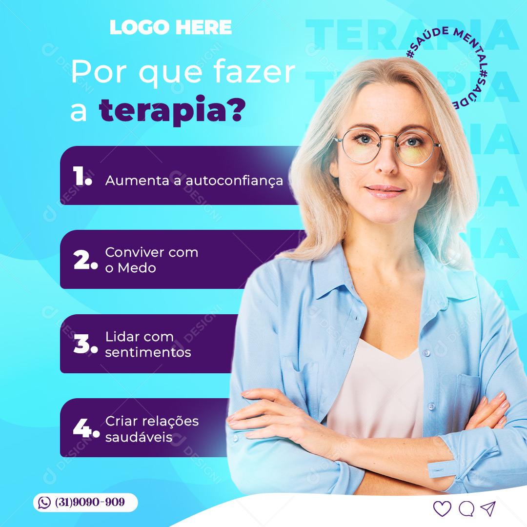 Social Media Clínica de Terapia Por Que Fazer PSD Editável