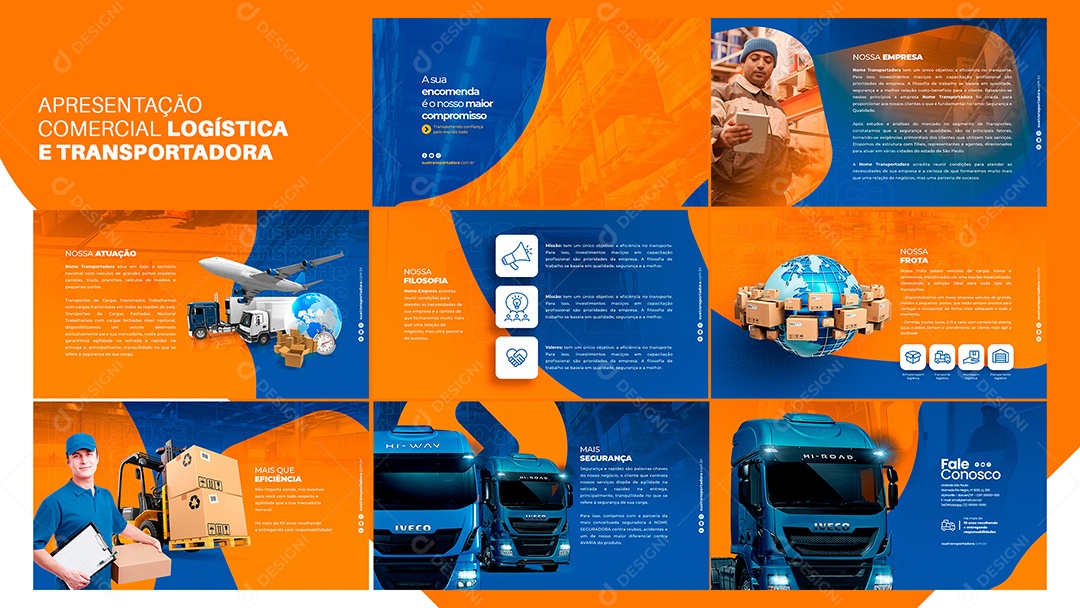 Apresentação Comercial Logística Transportadora PSD Editável