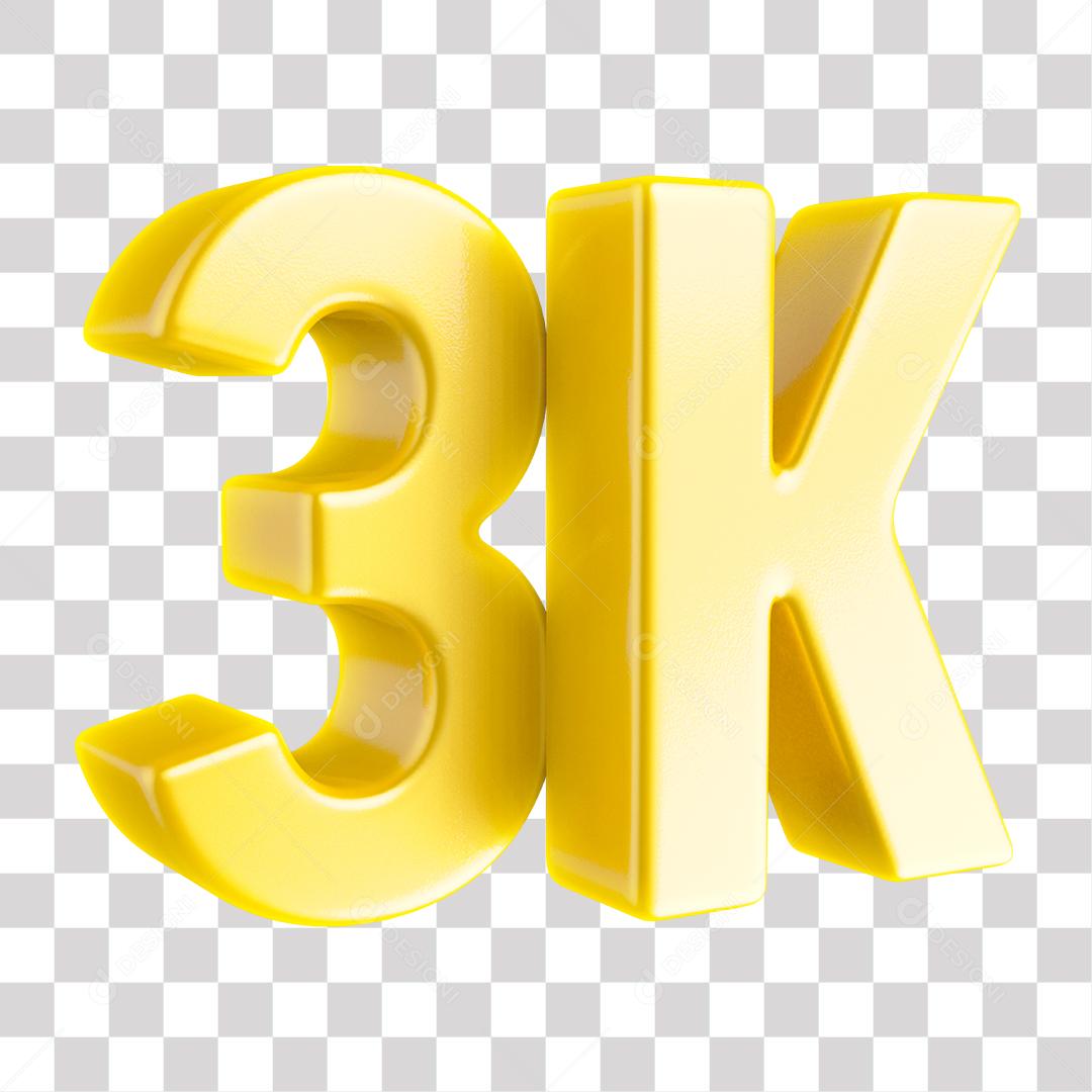 Elemento 3D 3K De Seguidores Dourado Para Composição PNG Transparente Sem Fundo