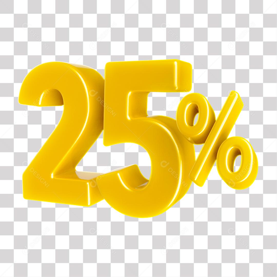 Número 3D 20% Dourado Elemento Para Composição PNG Transparente Sem Fundo