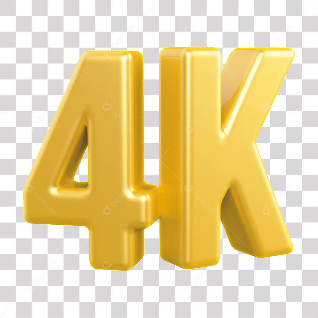 Elemento 3D 4K De Seguidores Dourado Para Composição PNG Transparente Sem Fundo