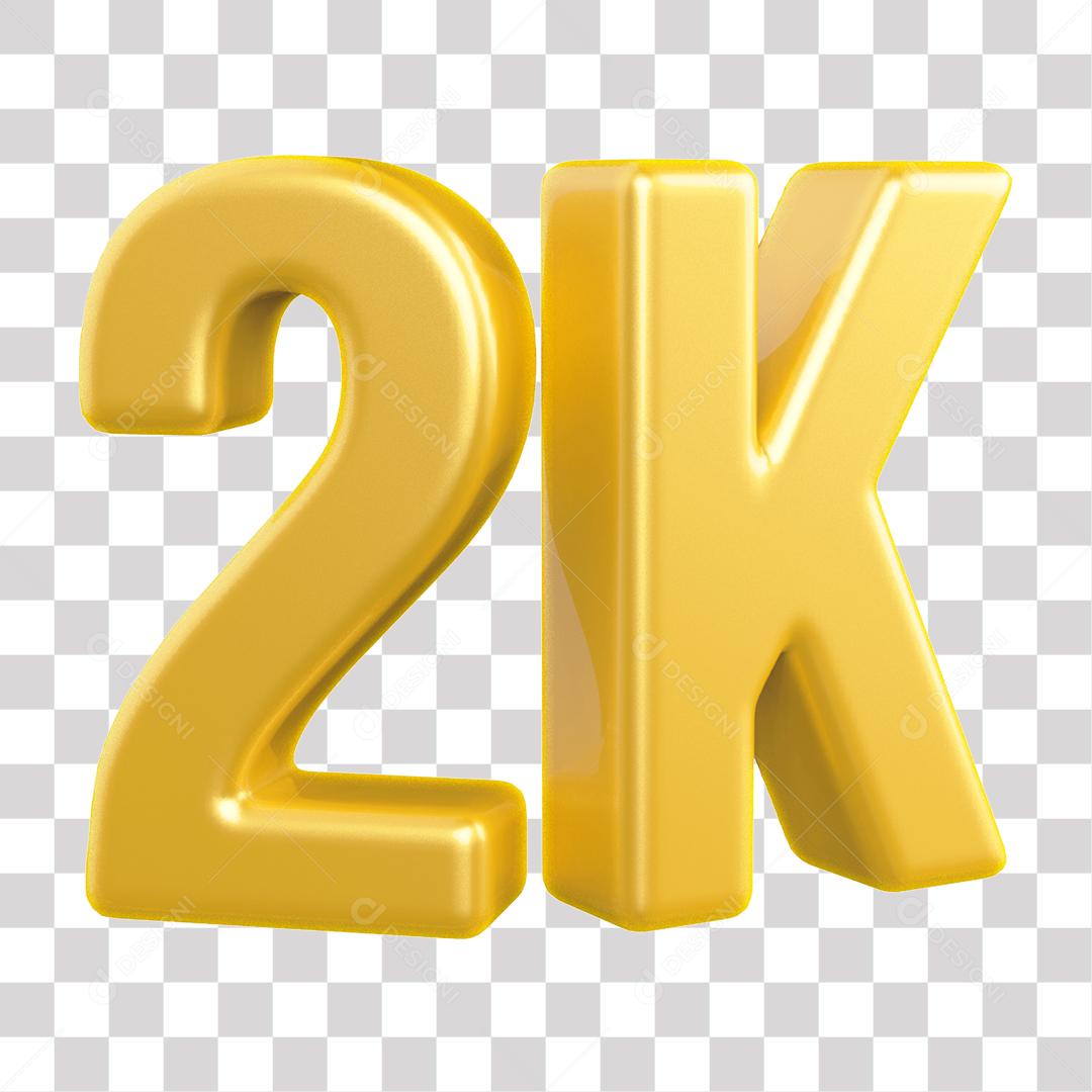 Elemento 3D 2K De Seguidores Dourado Para Composição PNG Transparente Sem Fundo