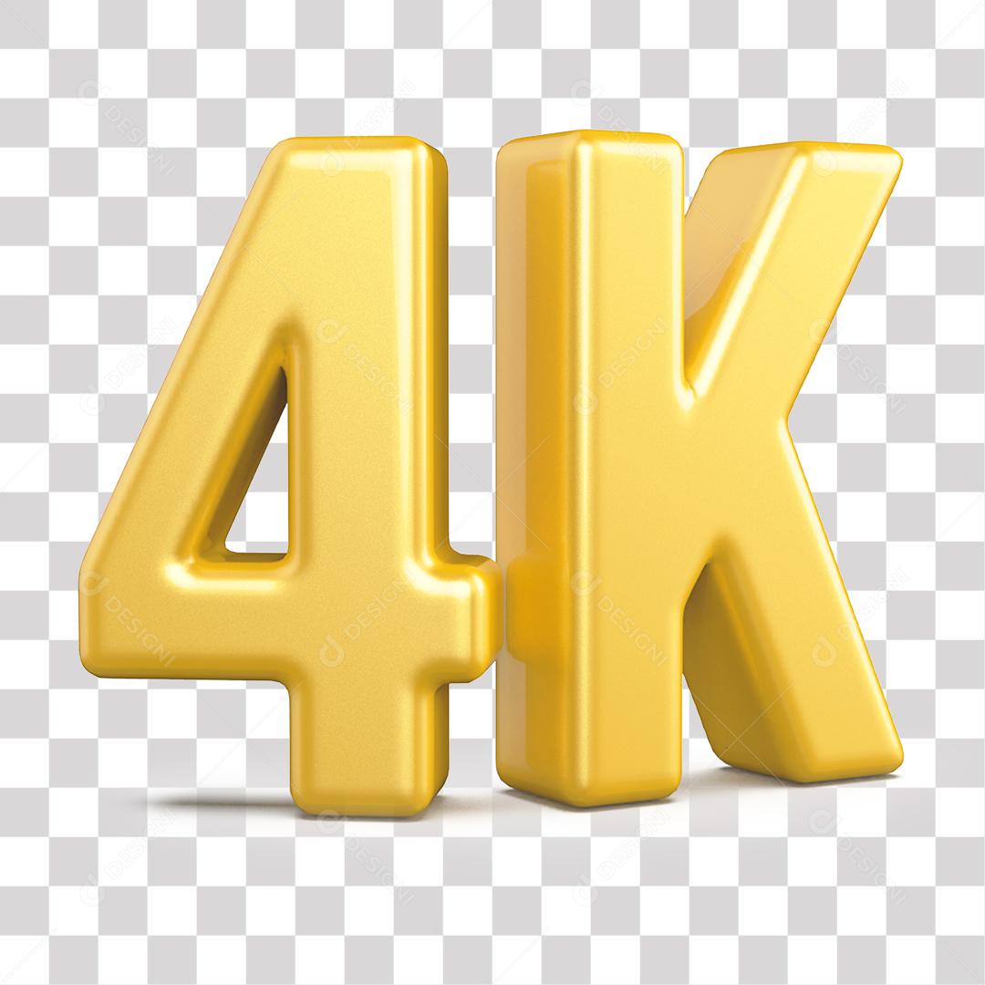 Elemento 3D 4K De Seguidores Dourado Para Composição PNG Transparente Sem Fundo