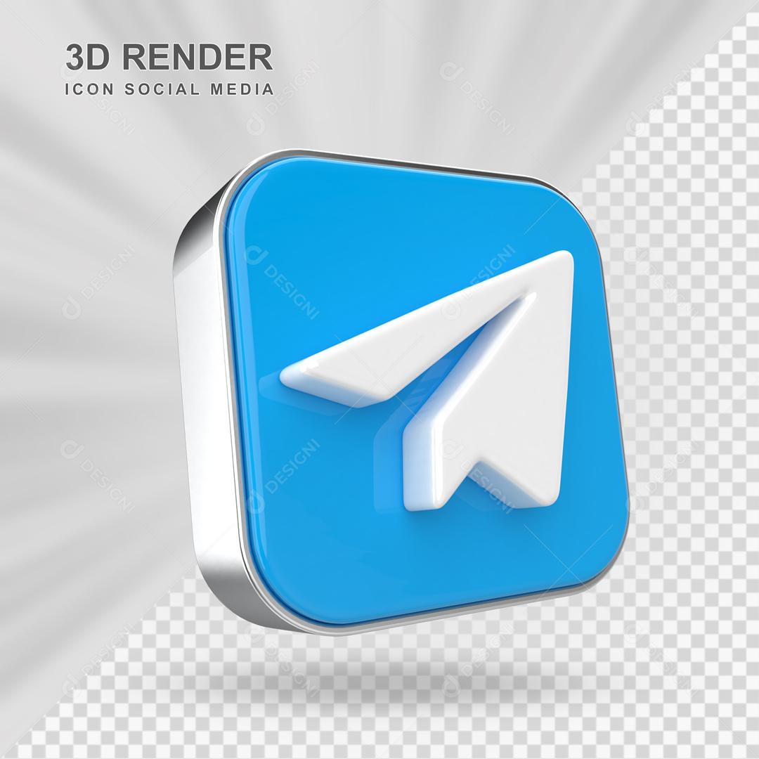 Telegram Elemento 3D Para Composição PSD