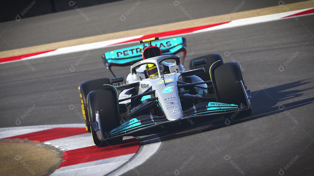 Ilustração 3D do carro Mercedes AMG F1, 29 de junho de 2022, São Paulo, Brasil.