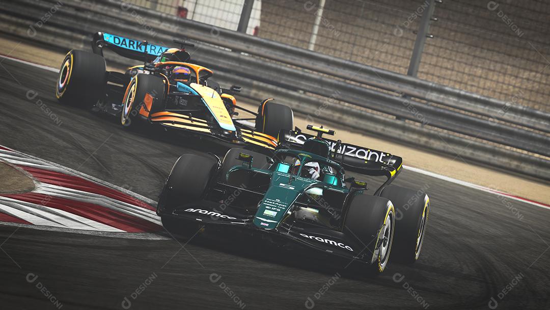 Ilustração 3D do carro Aston Martin F1, 29 de junho de 2022, São Paulo, Brasil.