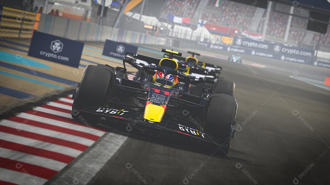 Ilustração 3D do carro Red Bull Racing F1, 29 de junho de 2022, São Paulo, Brasil.