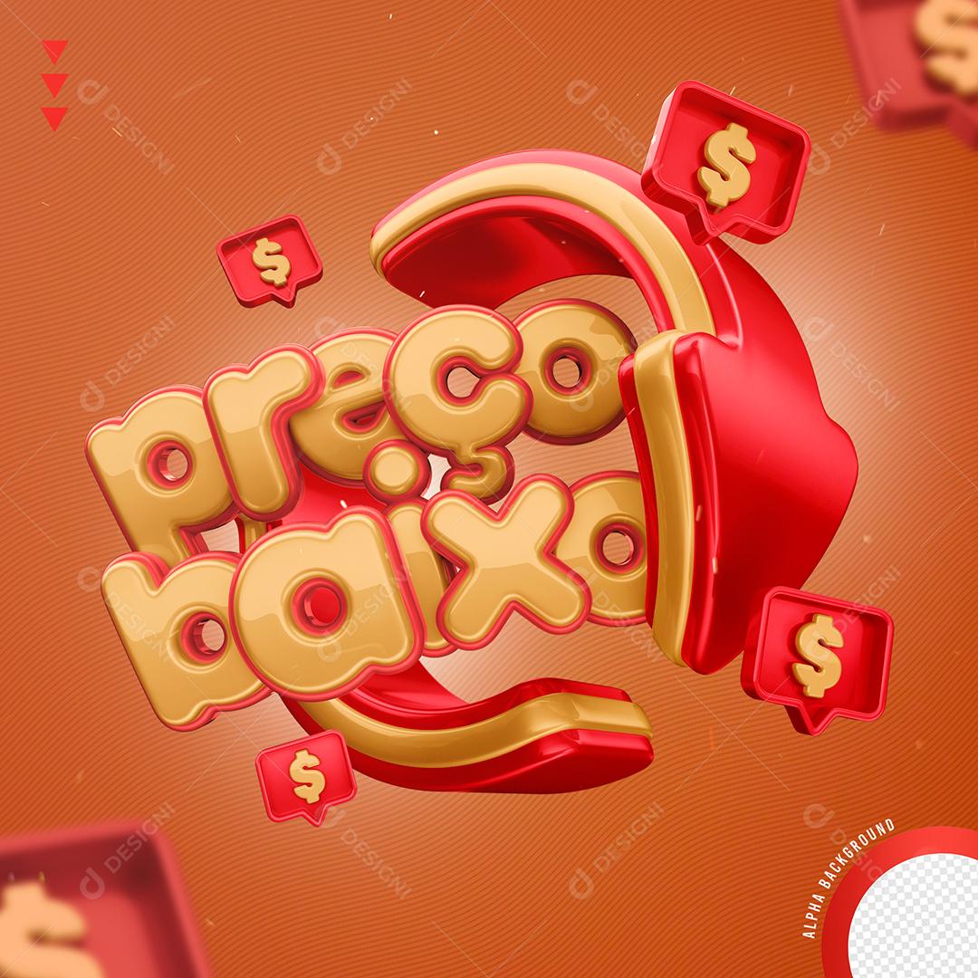 Preço Baixo Selo 3D Para Composição PNG Transparente