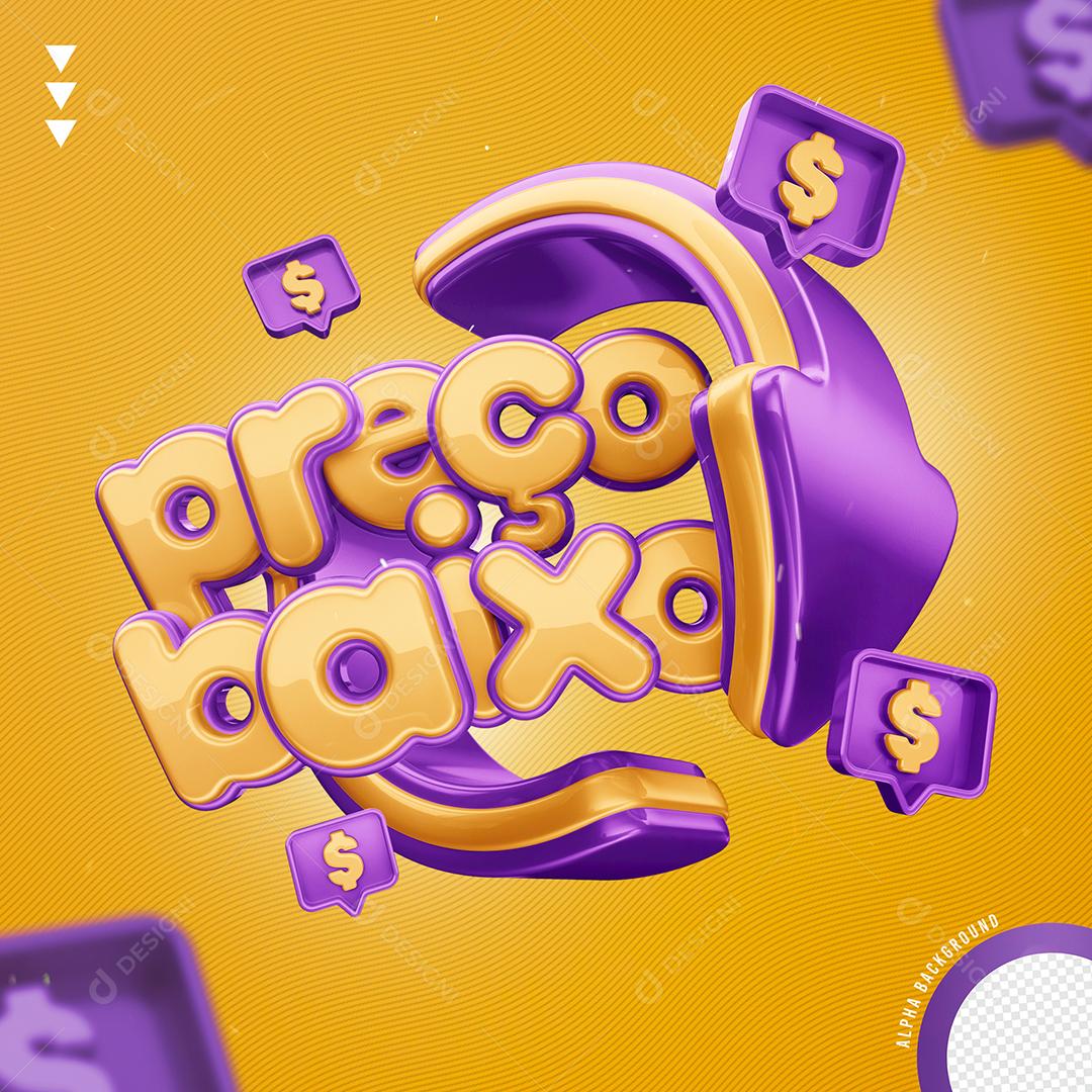 Preço Baixo Selo 3D Para Composição PNG Transparente