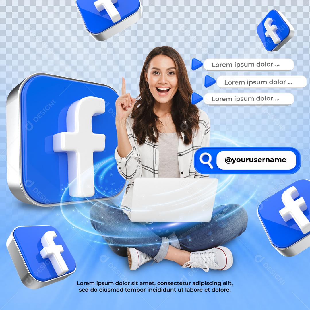 Social Media Template Redes Sociais Facebook PSD Editável