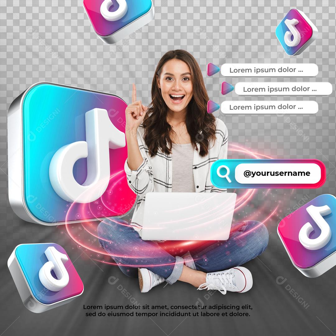 Social Media Template Redes Sociais Tiktok PSD Editável