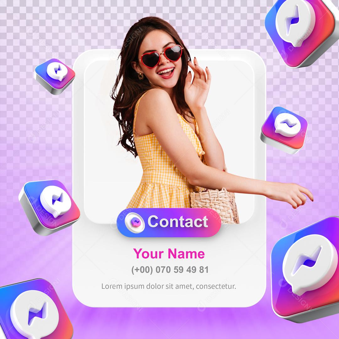 Social Media Template Redes Sociais Messenger PSD Editável