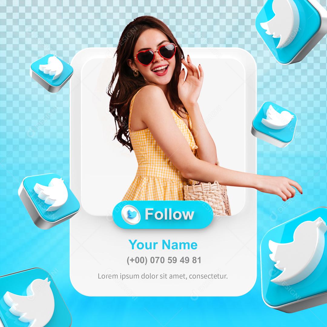 Social Media Template Redes Sociais Twitter PSD Editável