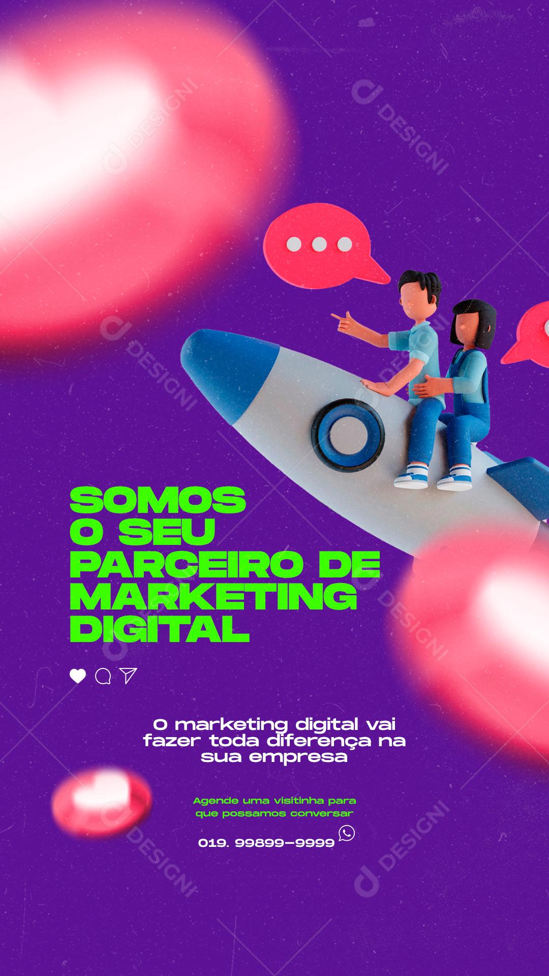 Story Somos o seu Parceiro de Marketing Social Media PSD Editável