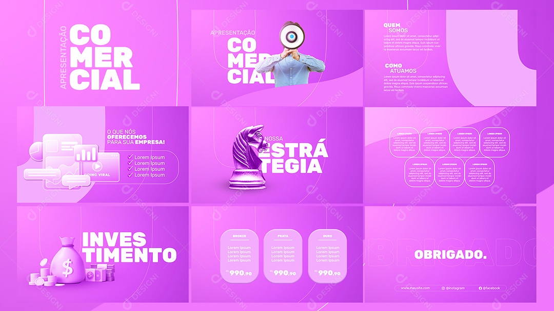 Apresentação Comercial Marketing Digital PSD Editável