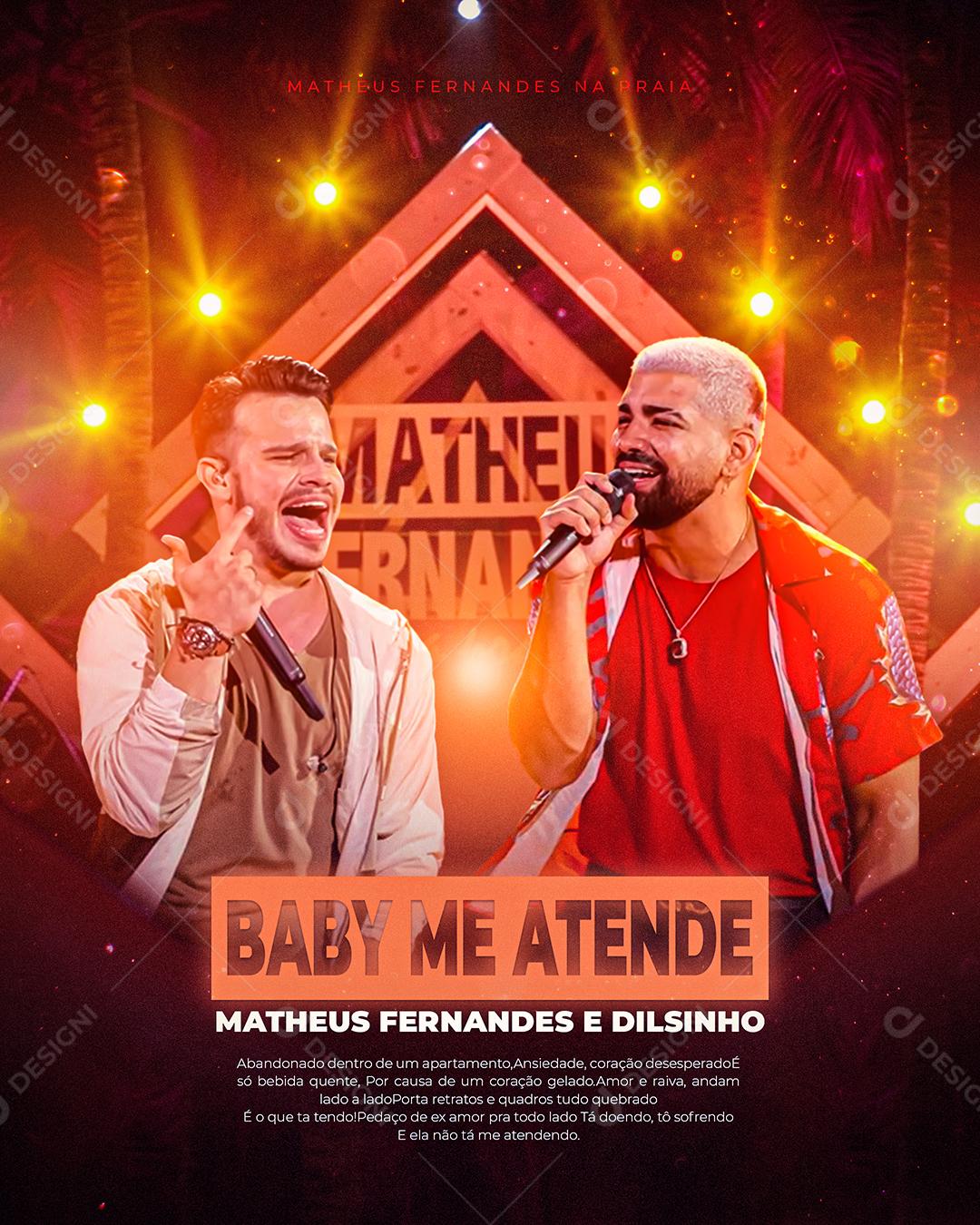 Flyer Story Baby Me Atende Matheus e Dilsinho Social Media PSD Editável