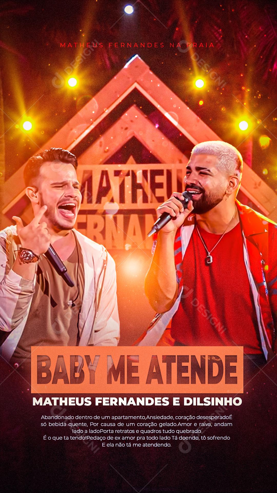 Flyer Story Baby Me Atende Matheus e Dilsinho Social Media PSD Editável