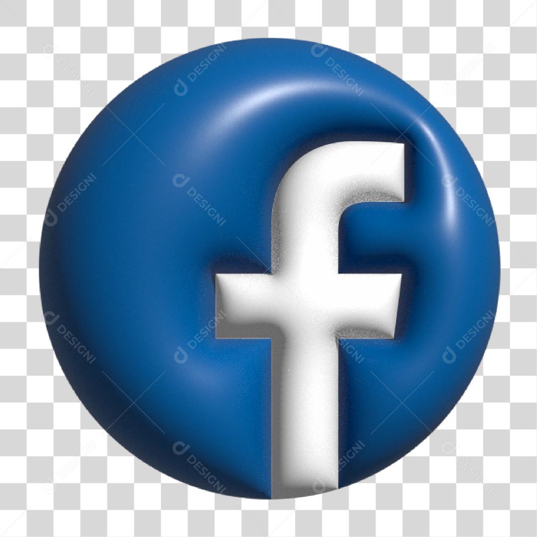 Ícone 3D de Facebook PNG Transparente Logo