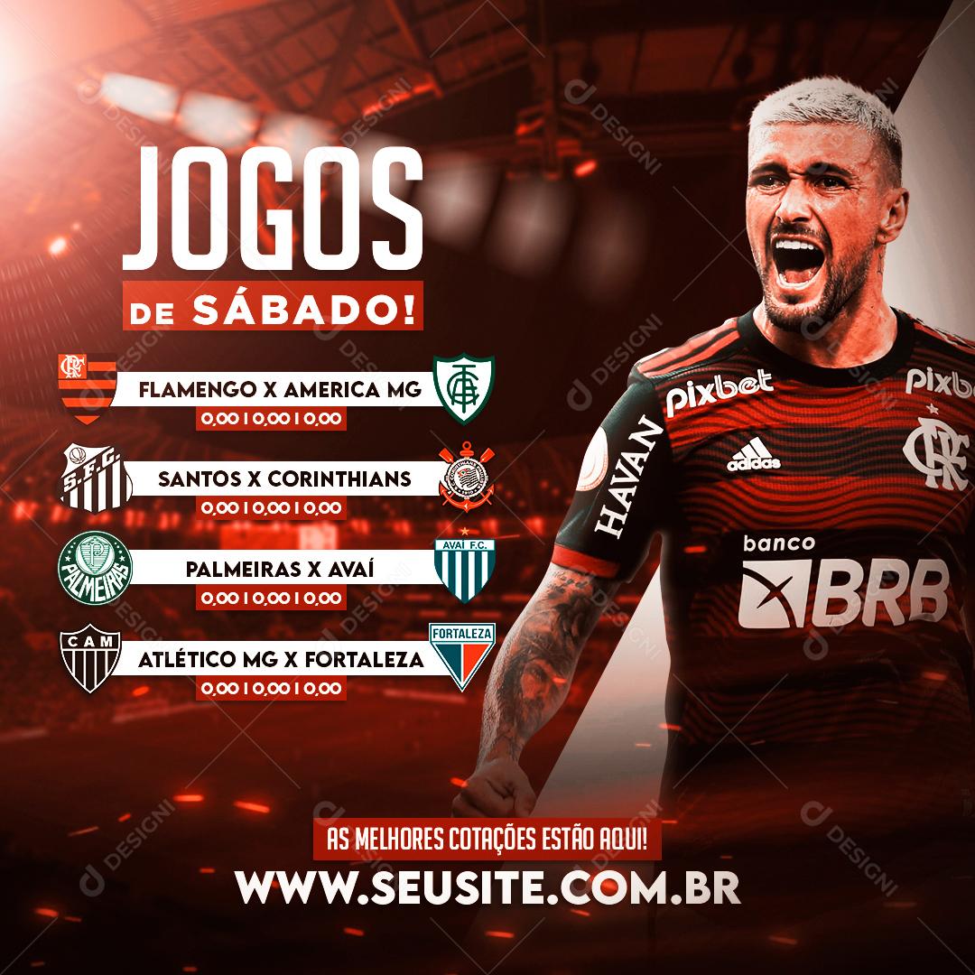 Social Media jogos de Sábado Times Esporte PSD Editável