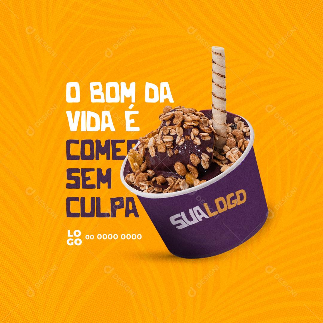 Social Media Açaiteria Açai PSD Editável
