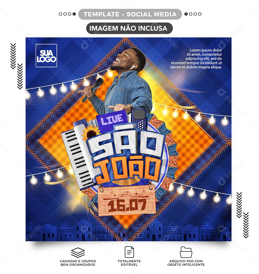 Social Media Live São João PSD Editável