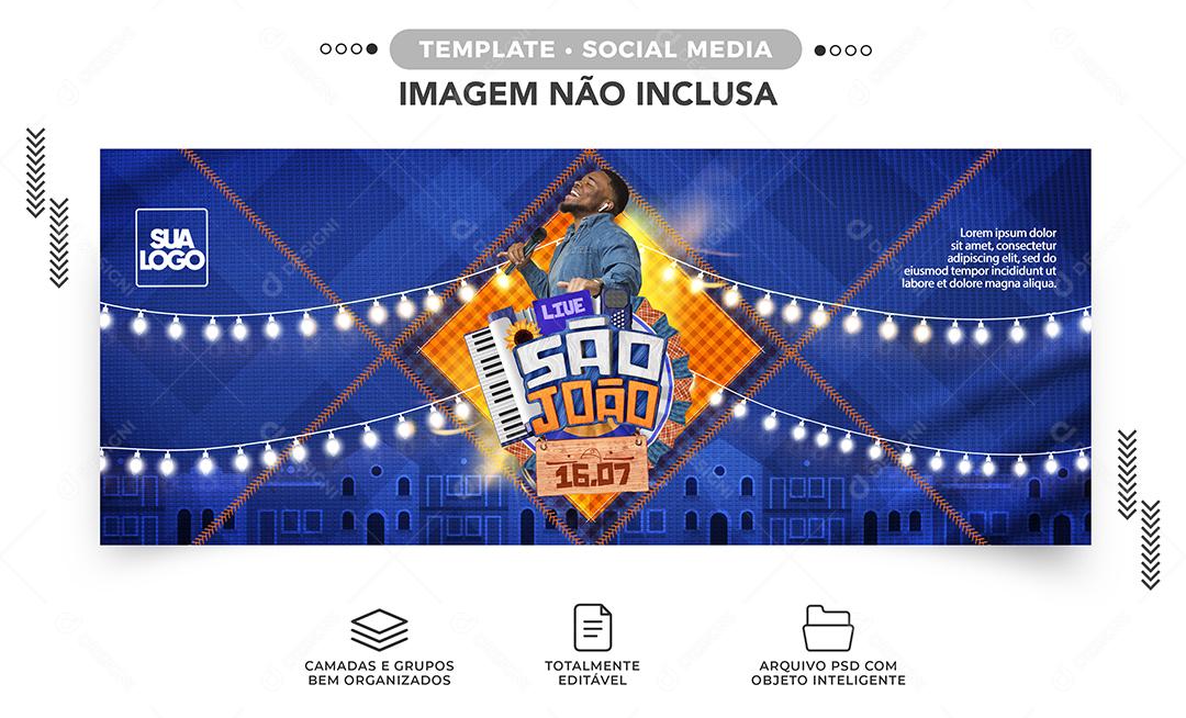 Social Media Banner Live São João PSD Editável
