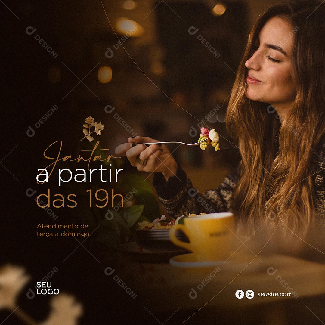 Social Media Jantar a partir das 19H Restaurante PSD Editável