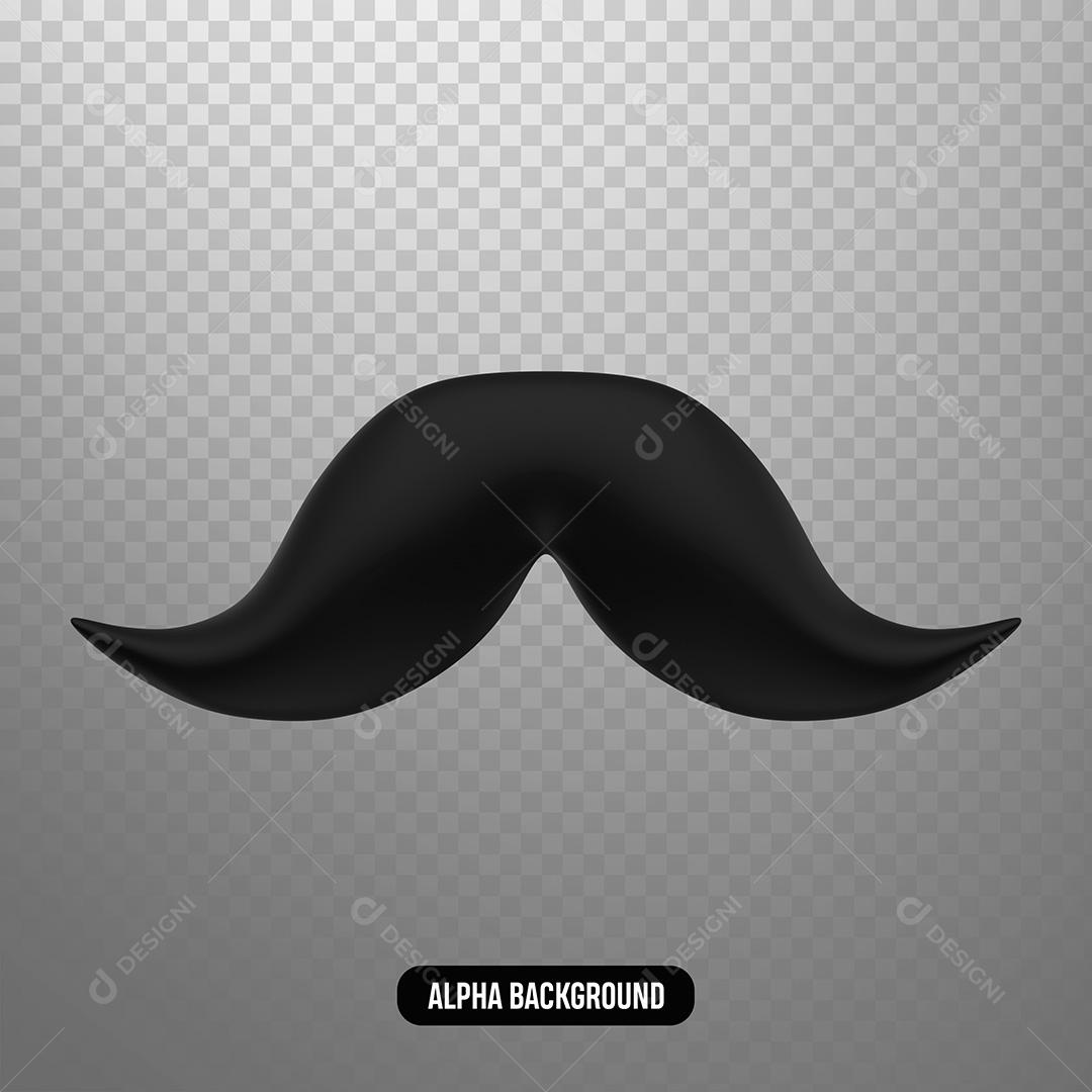 Elemento 3D Bigode Para Composição PNG Transparente