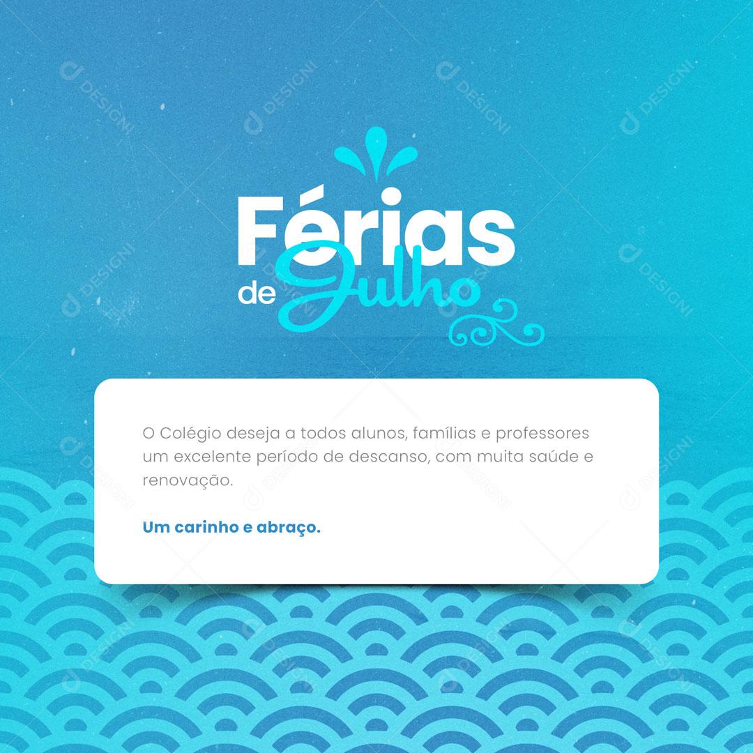 Post Férias de Julho Comunicado Social Média PSD Editável