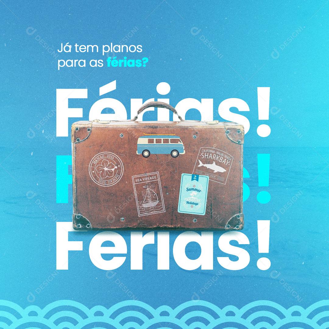 Post Férias de Julho Social Media PSD Editável