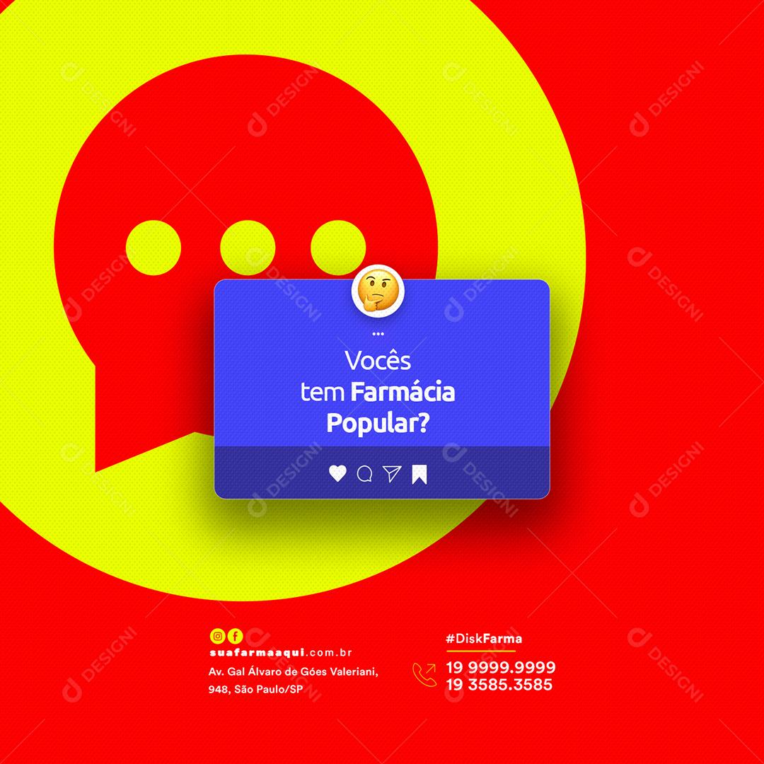 Social Media Vocês tem Farmácia Popular PSD Editável