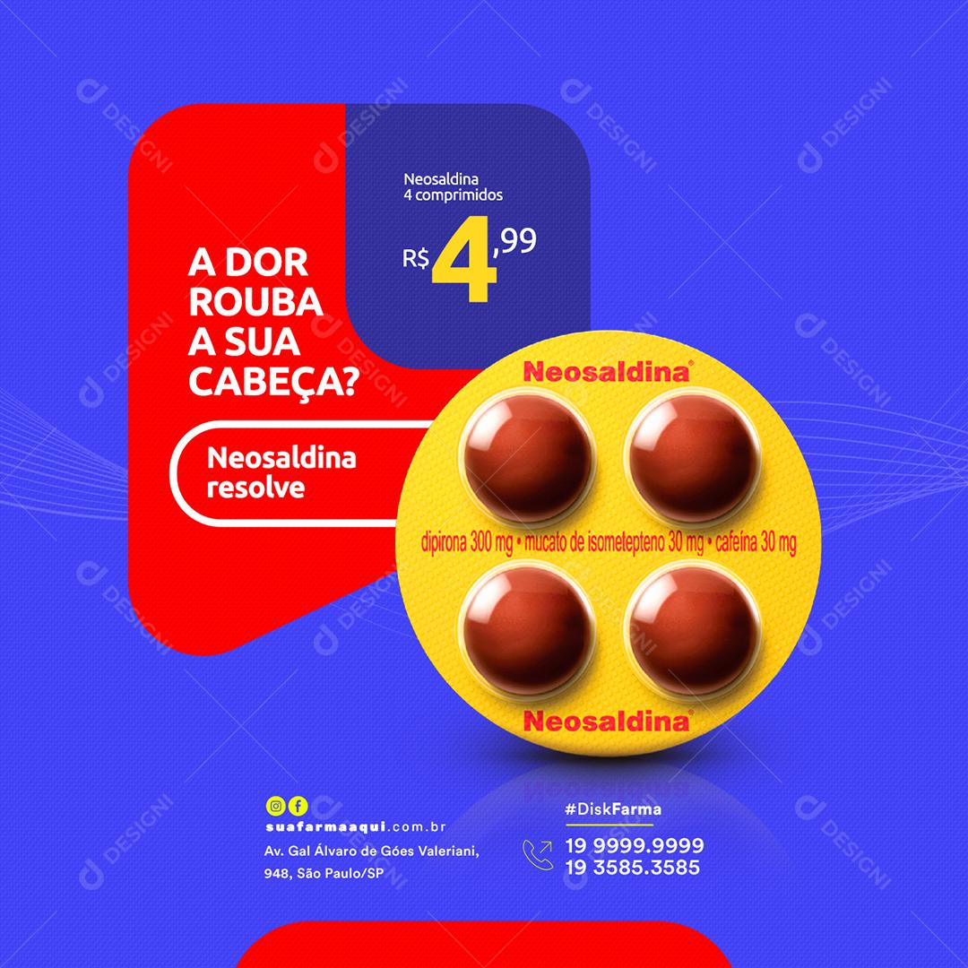 Social Media A Dor Rouba a Sua Cabeça Farmácia PSD Editável