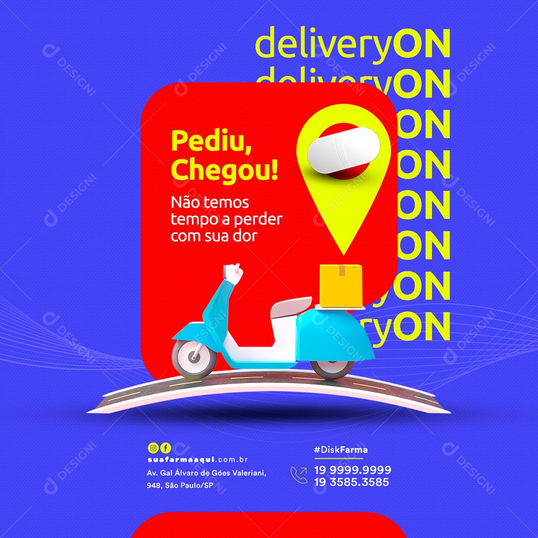 Social Media Pediu Chegou Delivery On Farmácia PSD Editável