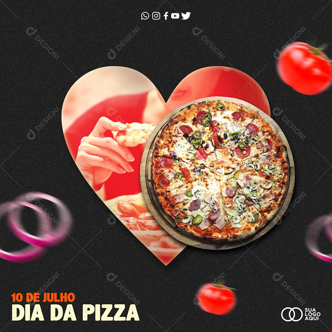 Social Media 10 de Julho Dia da Pizza PSD Editável