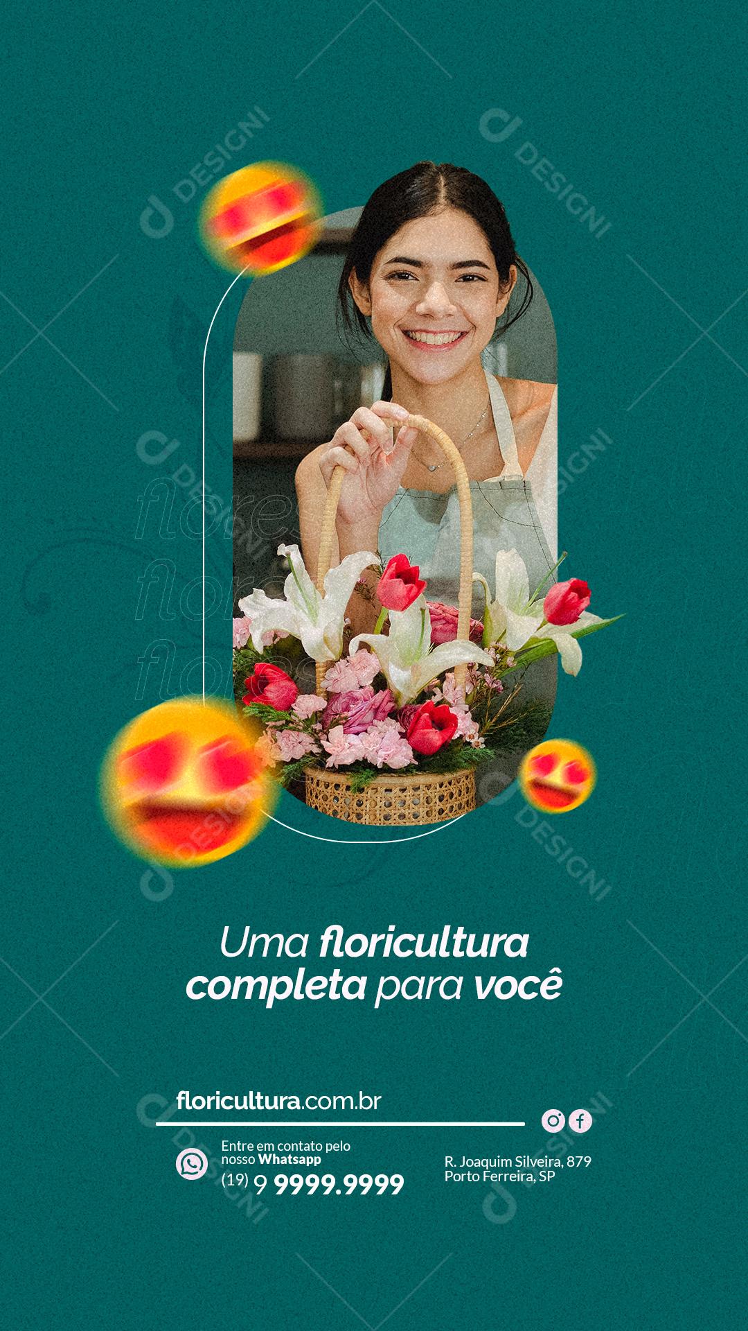 Story Uma Floricultura Completa para Você Social Media PSD Editável