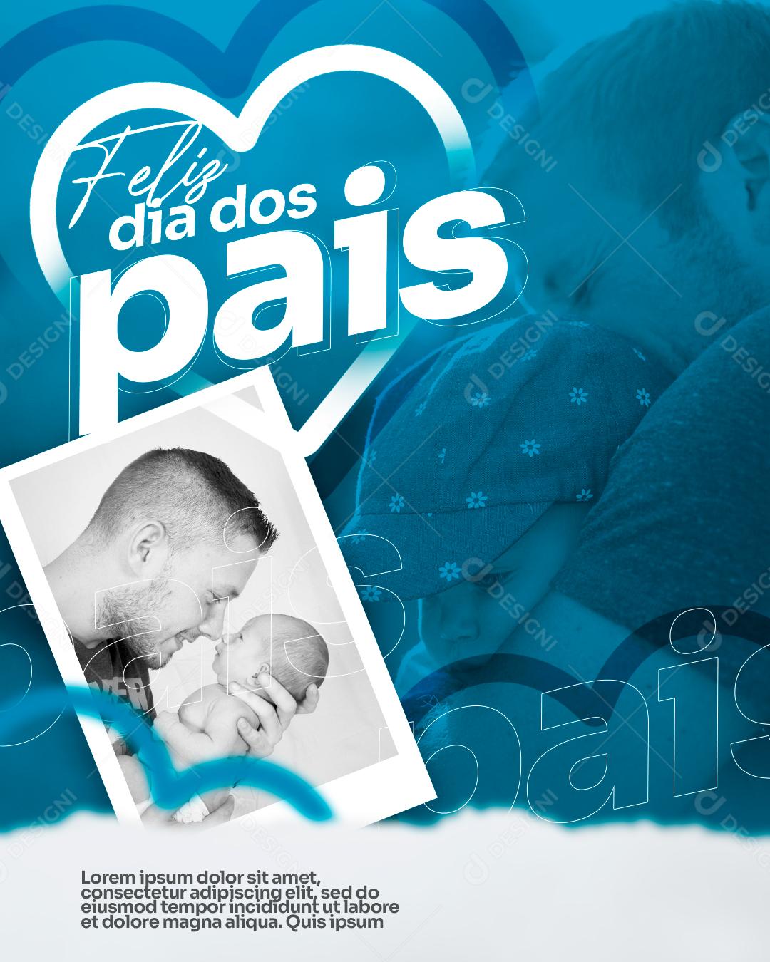 Social Media Feliz Dia dos Pais 14 de Agosto PSD Editável