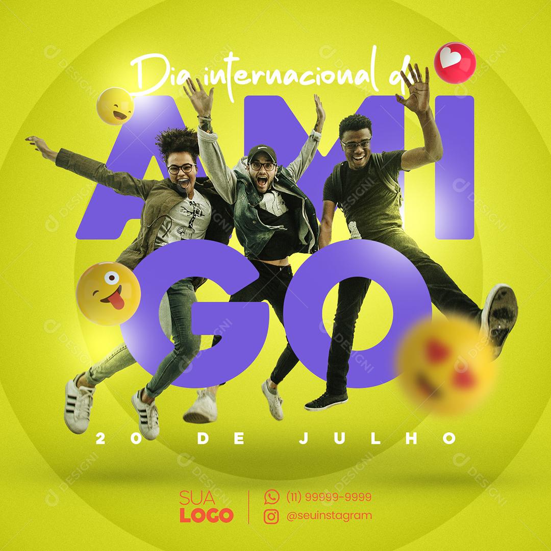 Social Media Dia Dia do Amigo 20 de Julho PSD Editável
