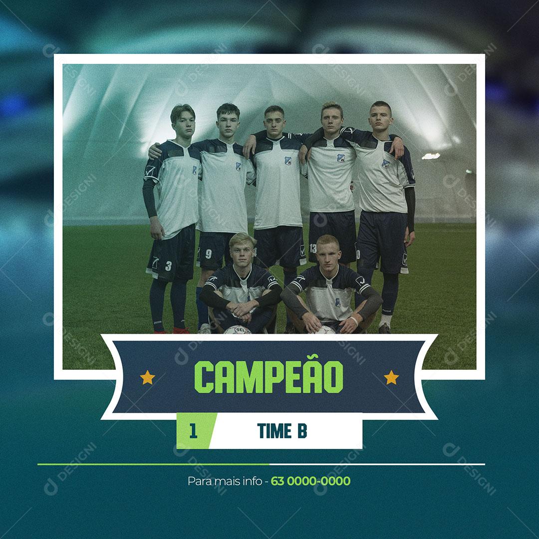 Social Media Futebol Time Campeão PSD Editável
