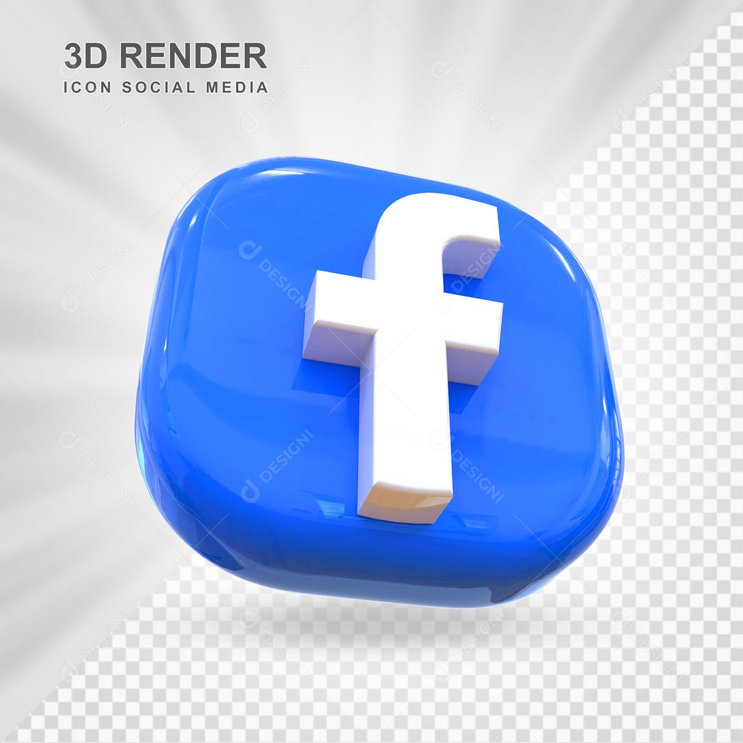 Elemento 3D Facebook Para Composição PSD