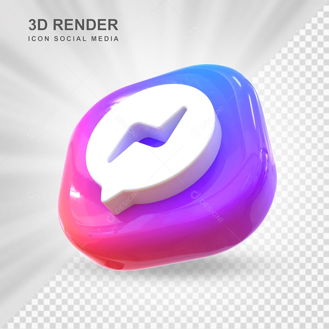 Elemento 3D Messenger Para Composição PSD