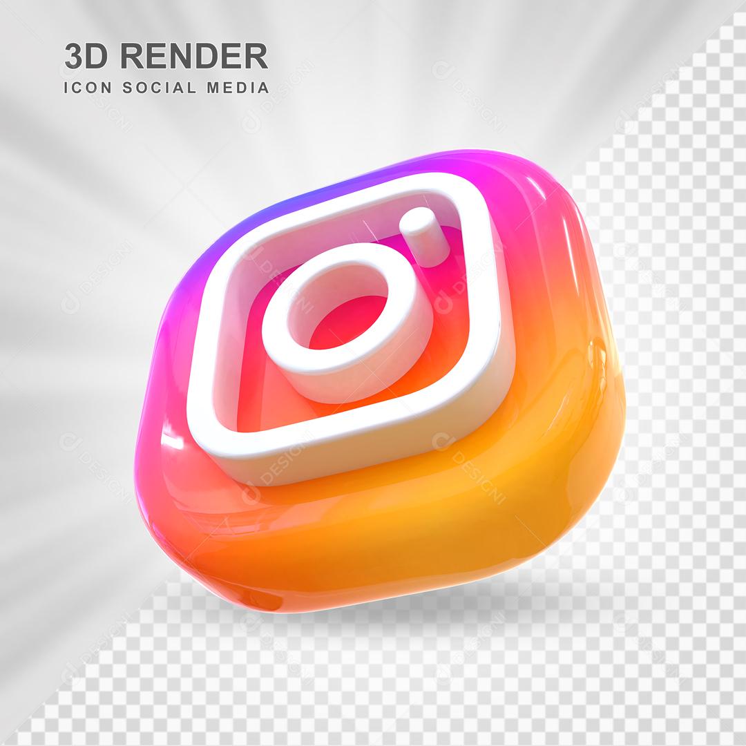 Elemento 3D Instagram Para Composição PSD