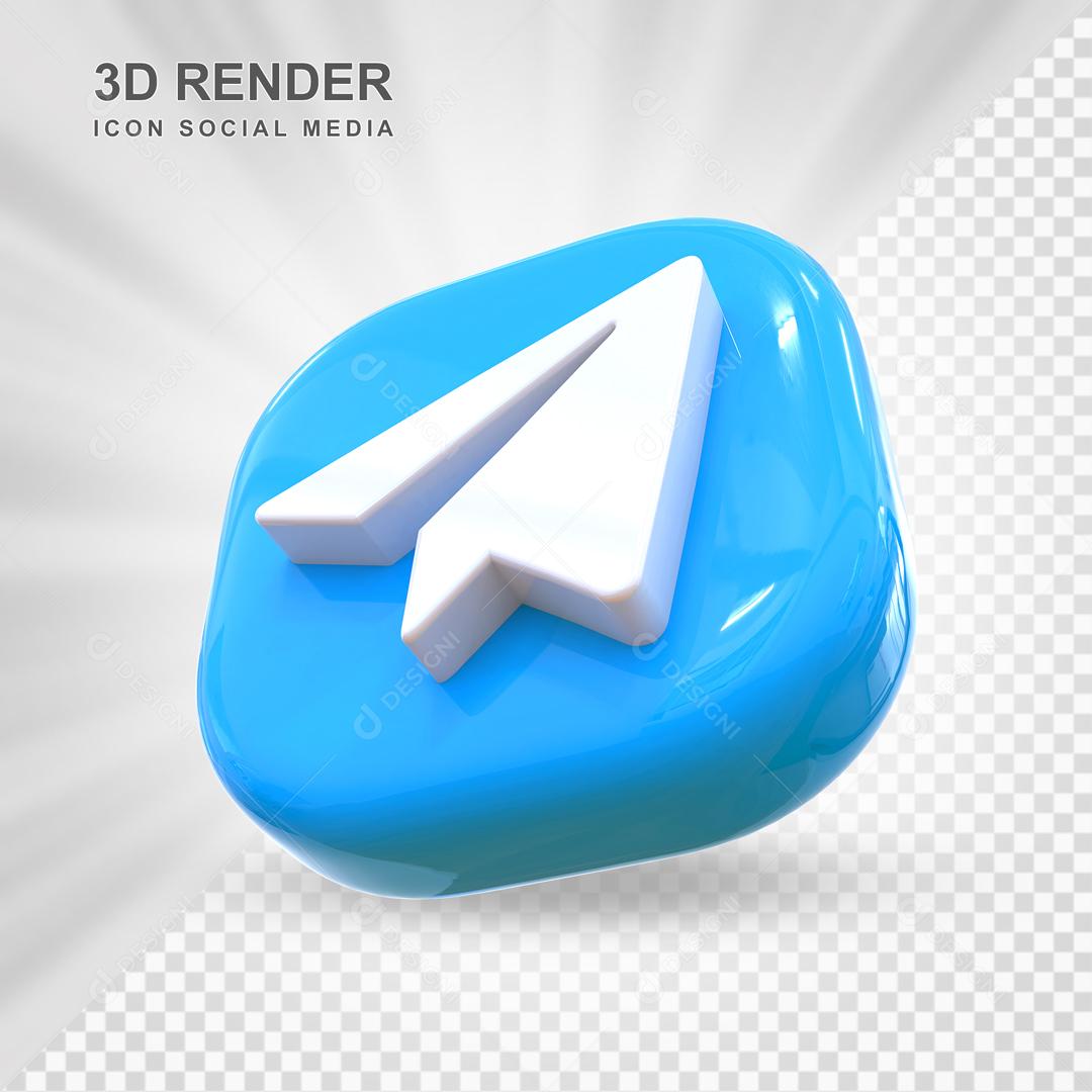 Telegram Elemento 3D Para Composição PSD