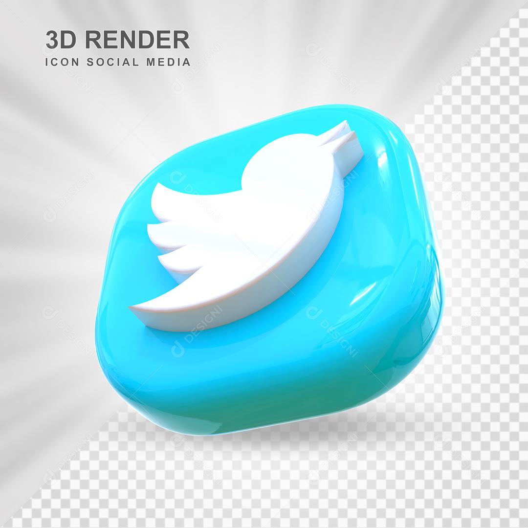 Twitter Elemento 3D Para Composição PSD